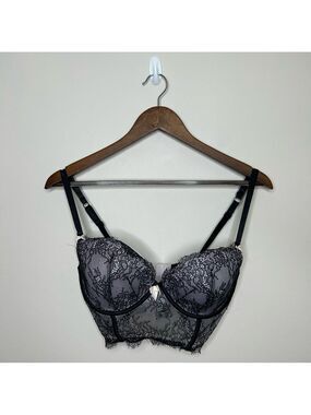 Victoria Secret Very Sexy Demi-Bustier Long Line Pushup Lace Bra 34DD